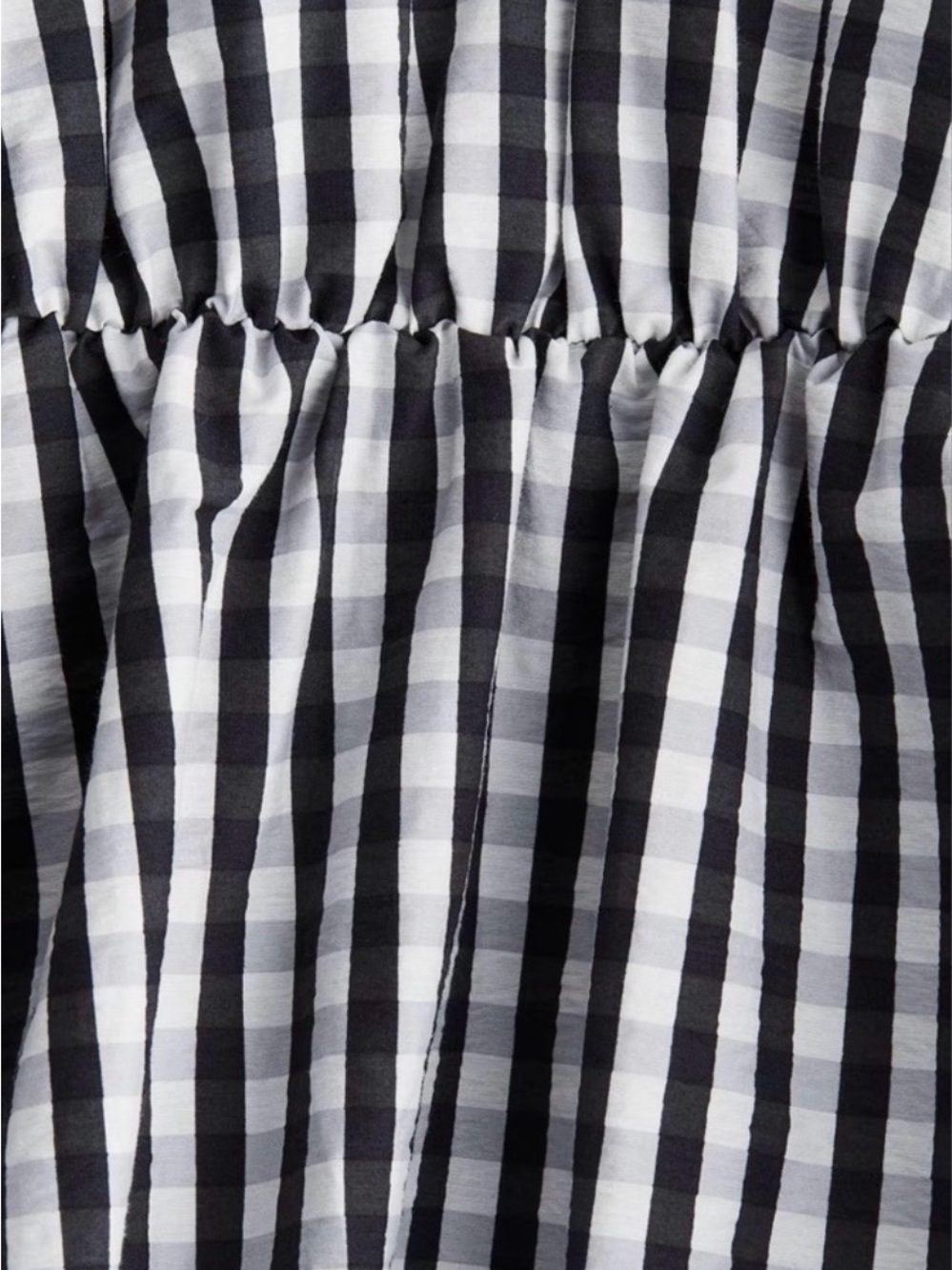 H&M Black and White Gingham Puff-Sleeve Mini Dress - Picture 5 of 5